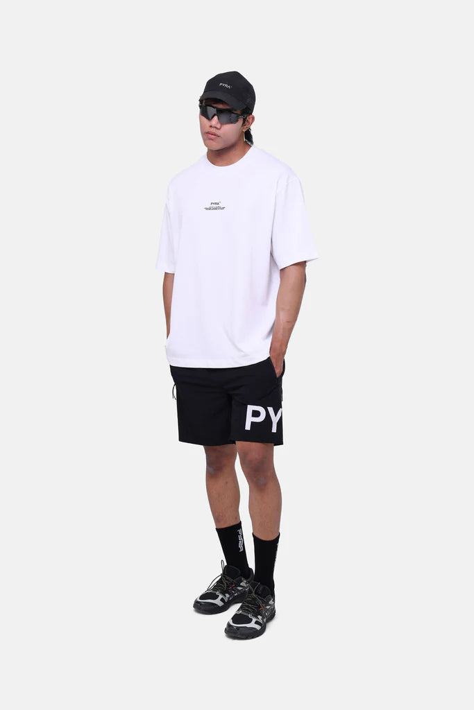 Pyra Stacked Box Logo Tee - White