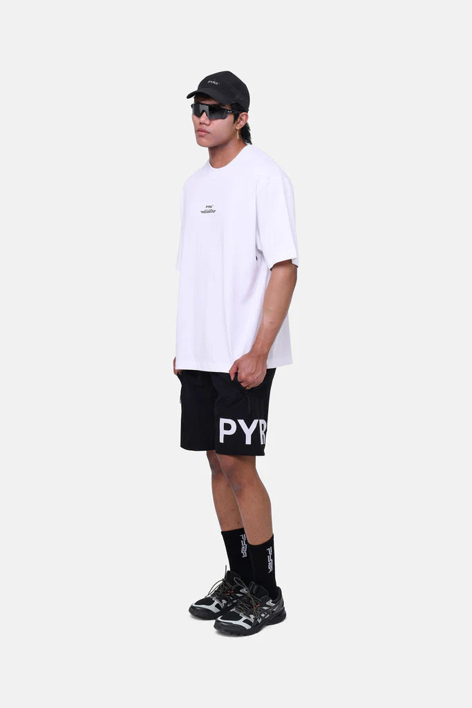 Pyra Stacked Box Logo Tee - White