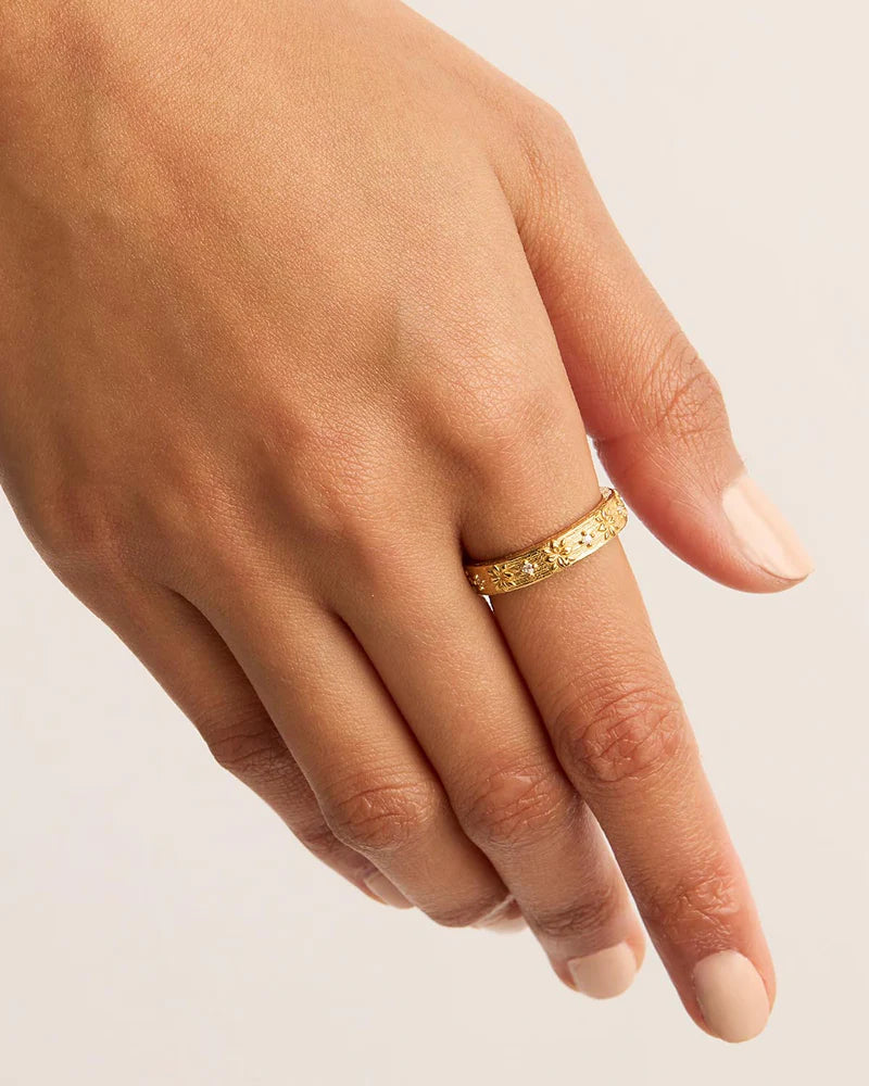 By Charlotte Live In Grace Ring - 18k Gold Vermeil