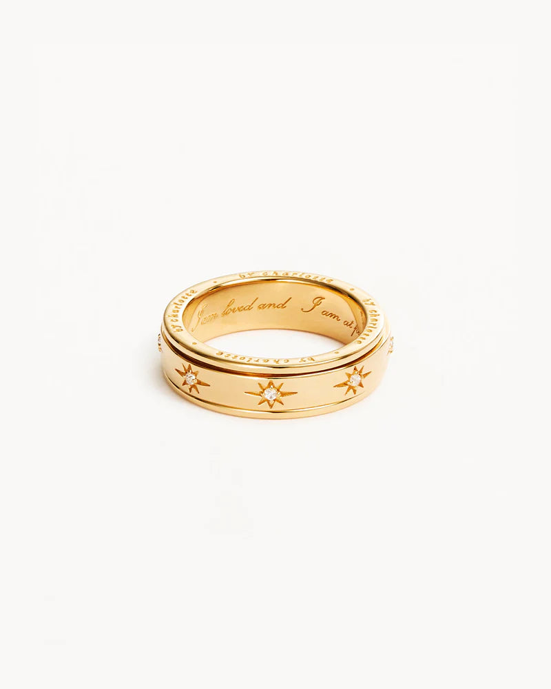 By Charlotte 18k Gold Vermeil I Am Loved Spinning Meditation Ring