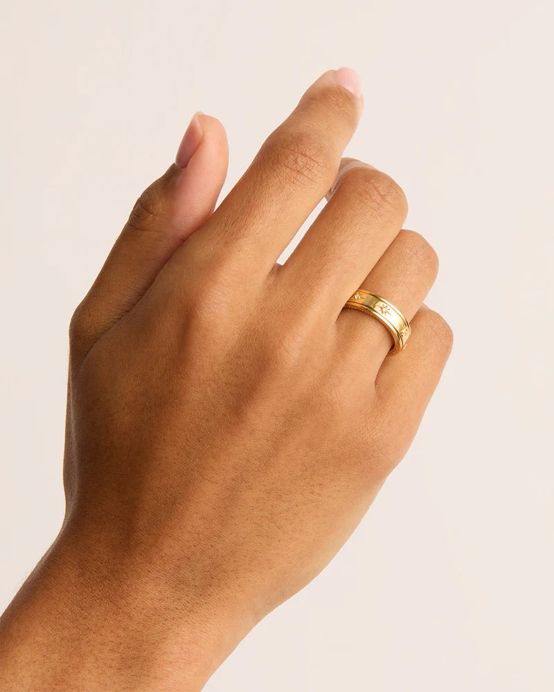 By Charlotte 18k Gold Vermeil I Am Loved Spinning Meditation Ring