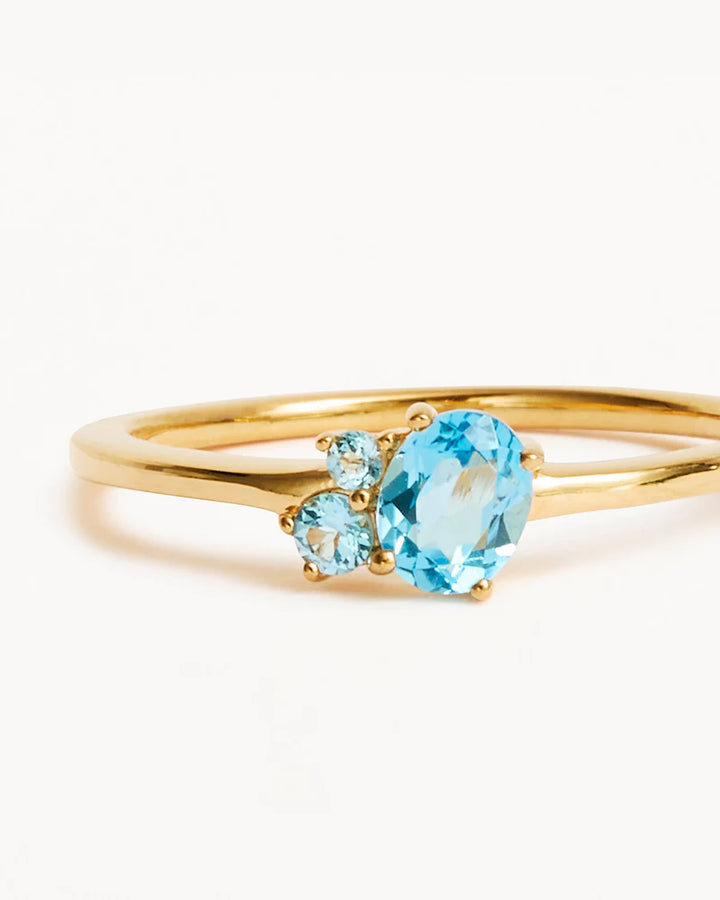 By Charlotte 18k Gold Vermeil Kindred Birthstone Ring - March/Topaz