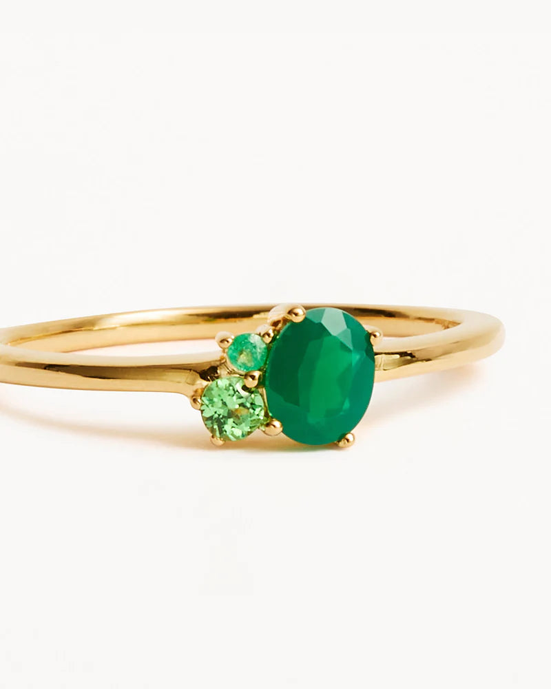By Charlotte 18k Gold Vermeil Kindred Birthstone Ring - May/Emerald
