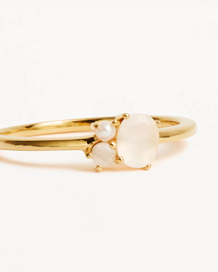 By Charlotte 18k Gold Vermeil Kindred Birthstone Ring - June/Moonstone