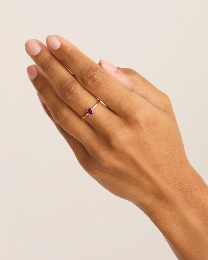 By Charlotte Kindred Birthstone Ring-July/Tourmaline - 18k Gold Vermeil