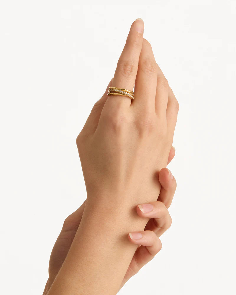 By Charlotte Entwined Hearts Statement Ring- 18K Gold Vermeil