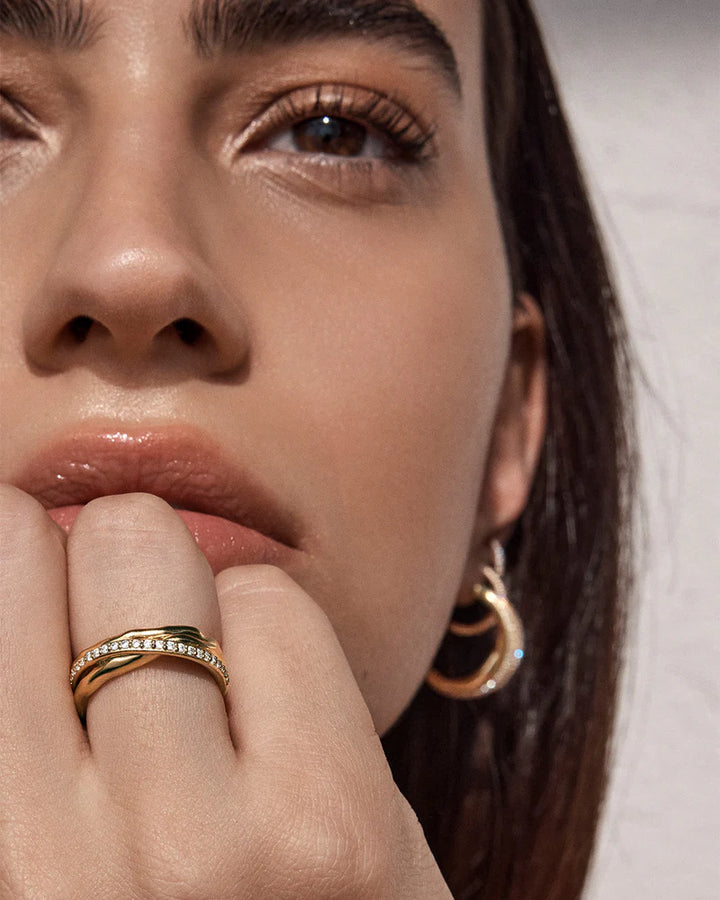 By Charlotte Entwined Hearts Statement Ring- 18K Gold Vermeil