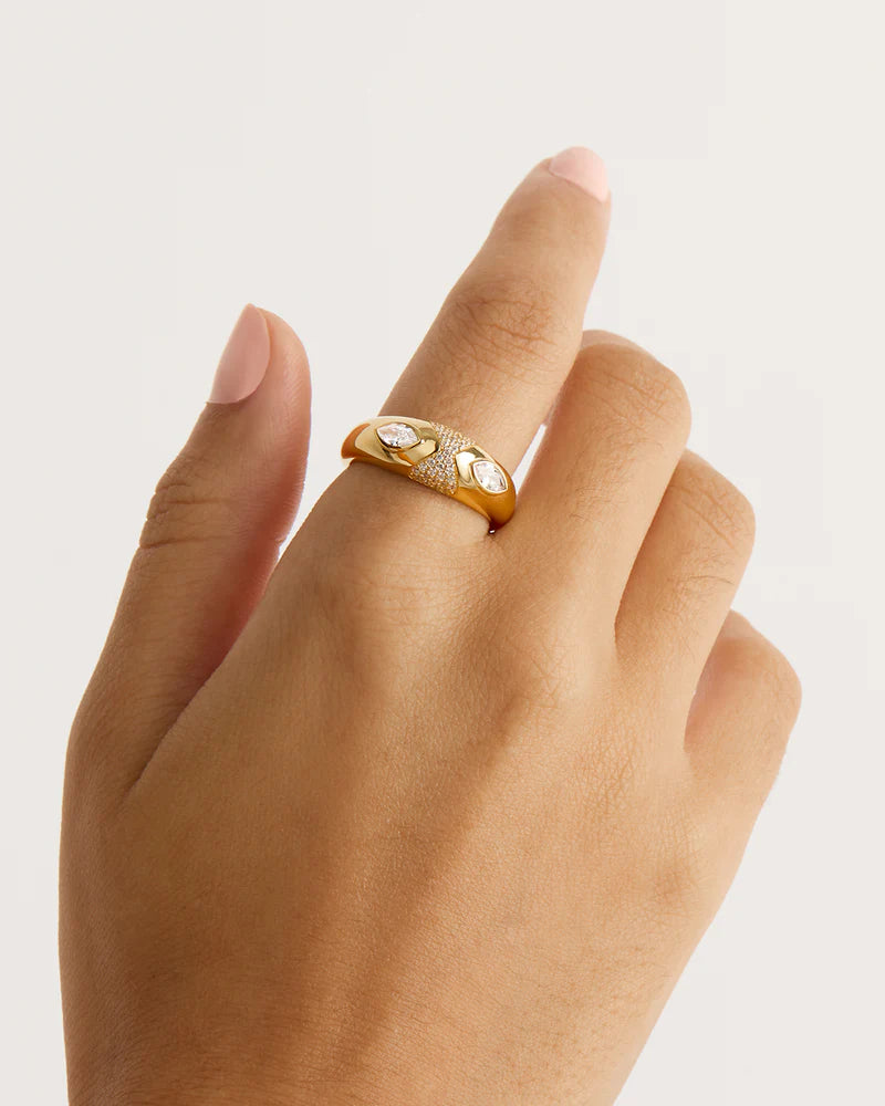 By Charlotte Watchful Gaze Ring - 18k Gold Vermeil