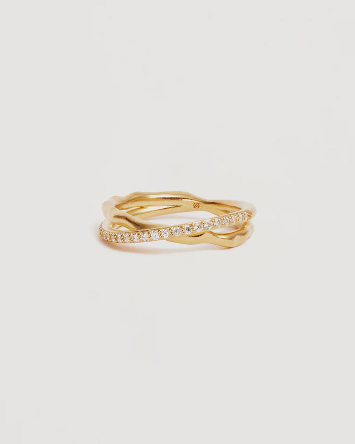 By Charlotte 18k Gold Vermeil Entwined Hearts Ring