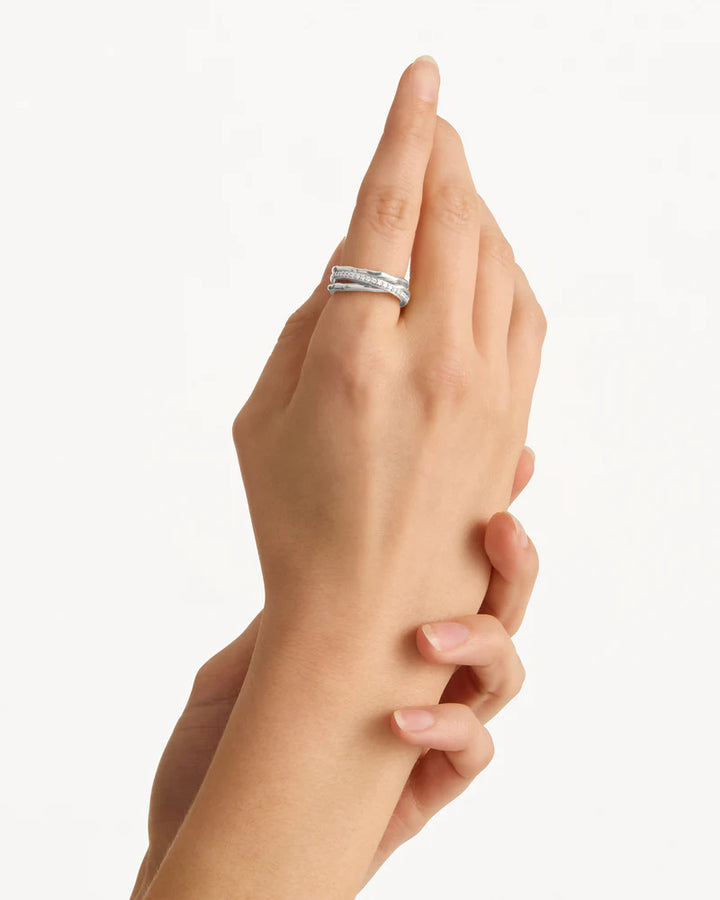 By Charlotte Entwined Hearts Ring Sterling Silver