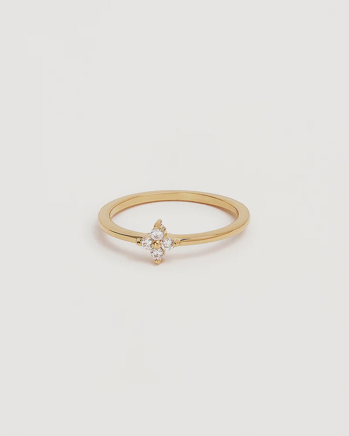 By Charlotte Crystal Bloom Ring - 18k Gold Vermeil