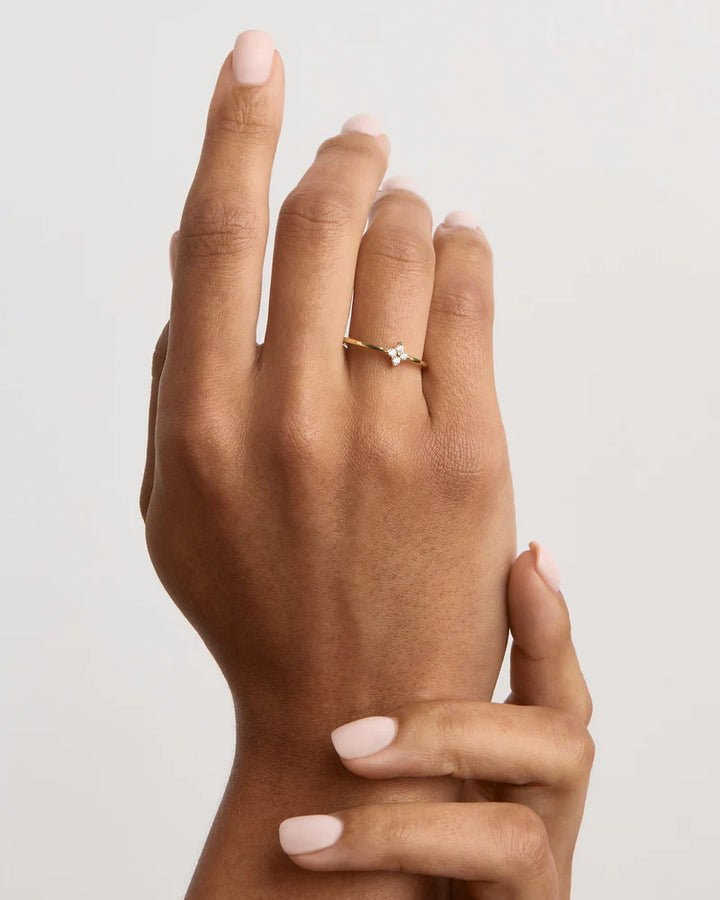 By Charlotte Crystal Bloom Ring - 18k Gold Vermeil