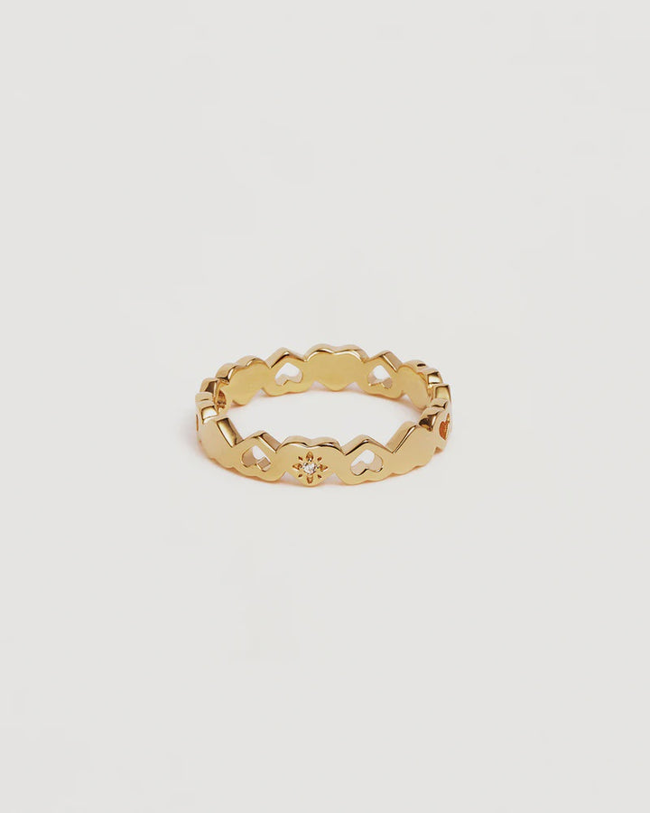 By Charlotte Connected Hearts Ring - 18k Gold Vermeil