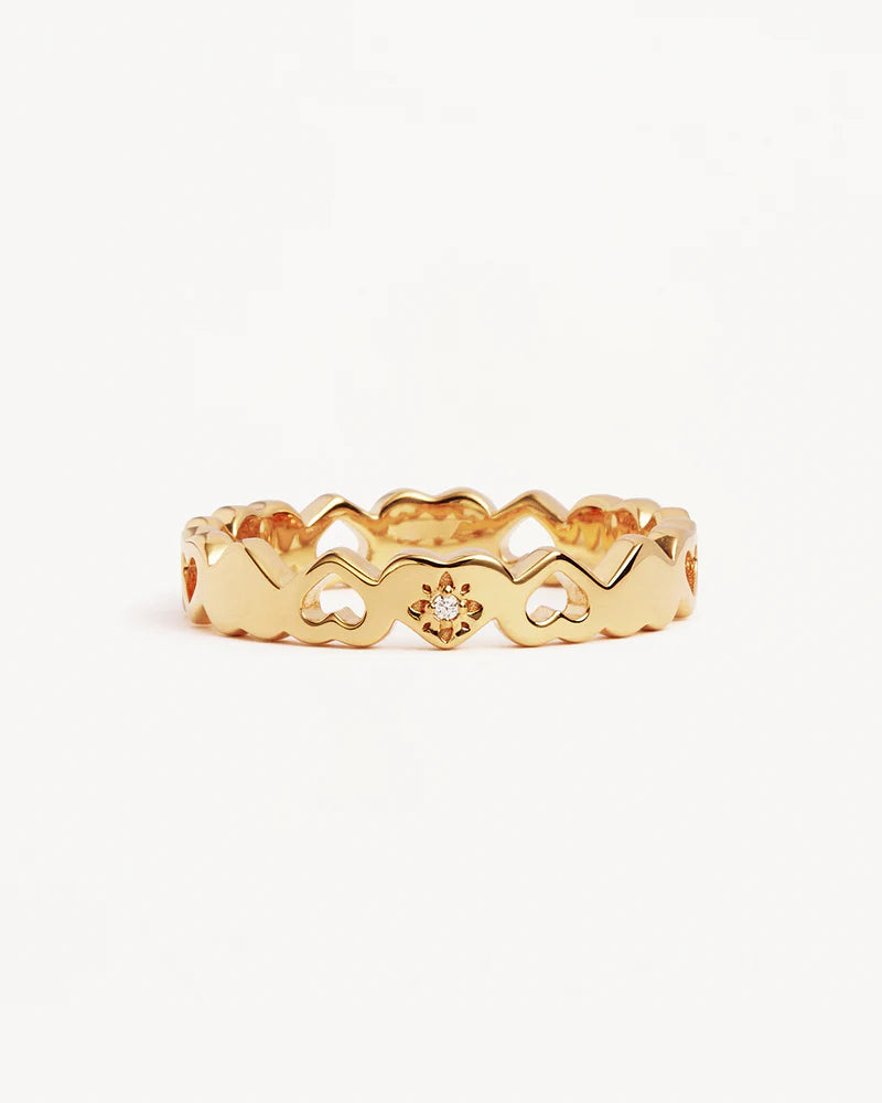 By Charlotte Connected Hearts Ring - 18k Gold Vermeil