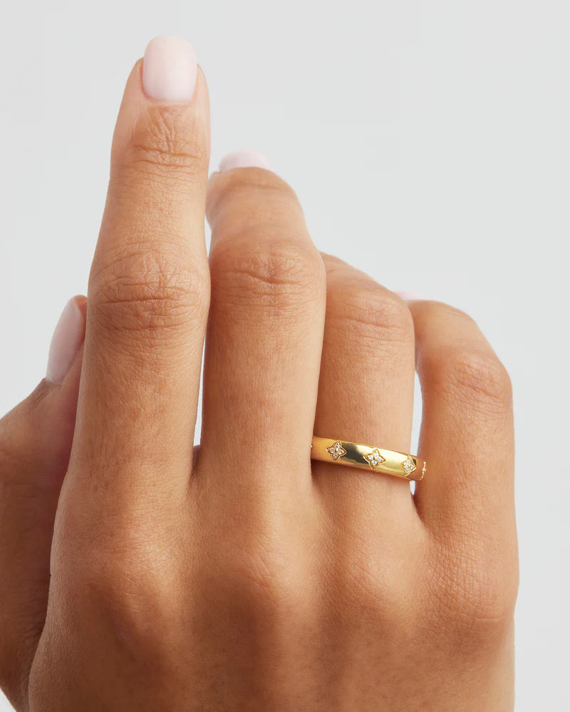 By Charlotte Bloom With You Lotus Ring - 18k Gold Vermeil