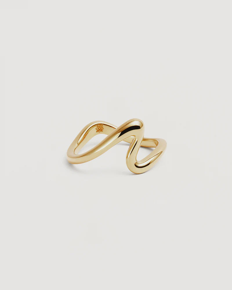 By Charlotte Gold Flow Of Life Ring - 18k Gold Vermeil