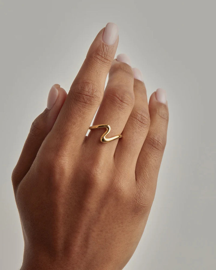 By Charlotte Gold Flow Of Life Ring - 18k Gold Vermeil