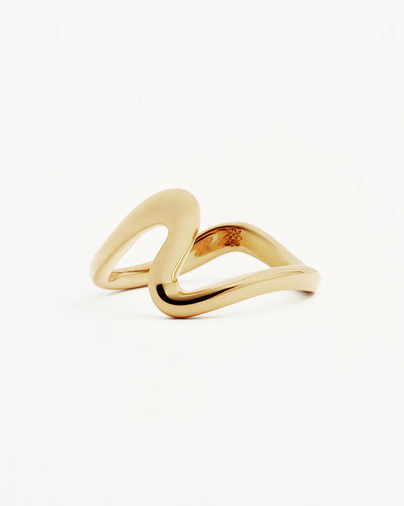 By Charlotte Gold Flow Of Life Ring - 18k Gold Vermeil