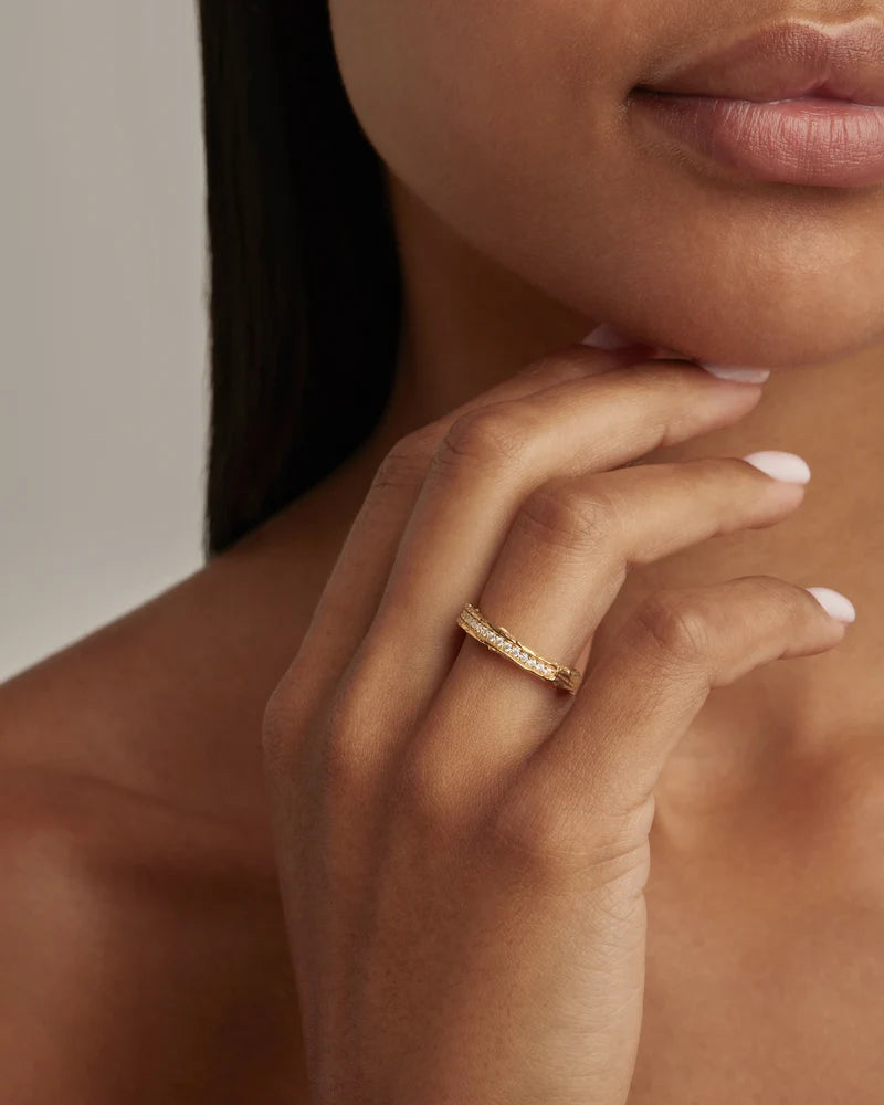 By Charlotte Gold Sunkissed Horizon Ring - 18k Gold Vermeil