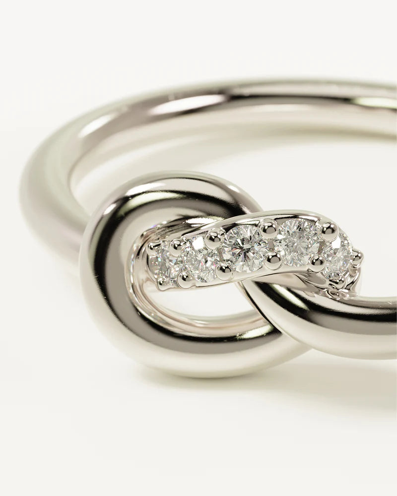 By Charlotte Love Knot Lab Grown Diamond Ring - Sterling Silver