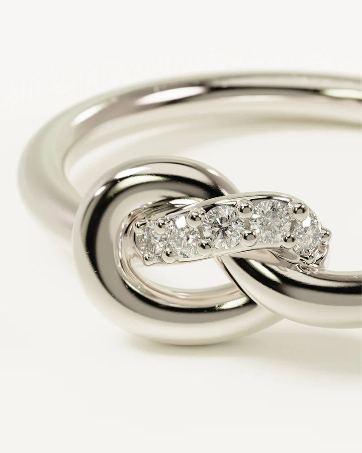 By Charlotte Love Knot Lab Grown Diamond Ring - Sterling Silver