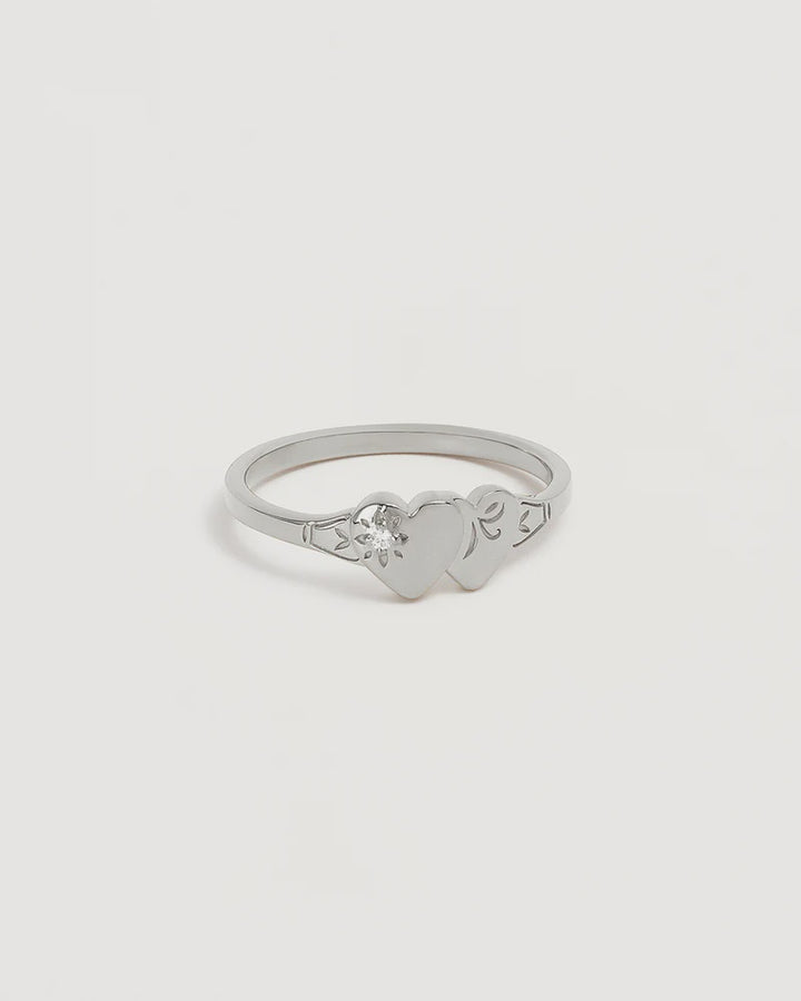 By Charlotte Forever Intertwined Heart Signet Ring - Sterling Silver