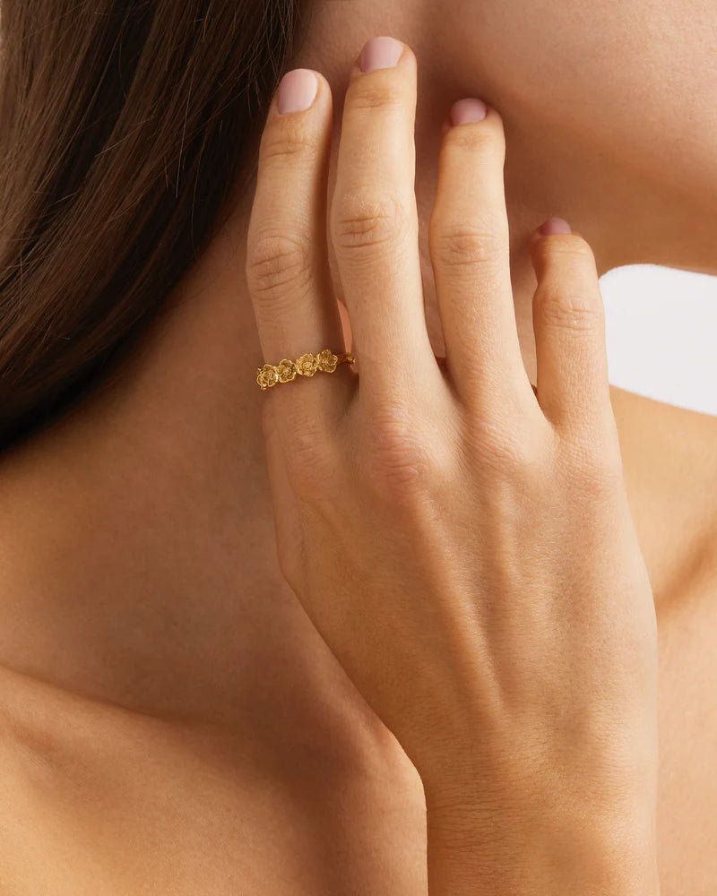 By Charlotte 18k Gold Vermeil Bloom With Grace Ring