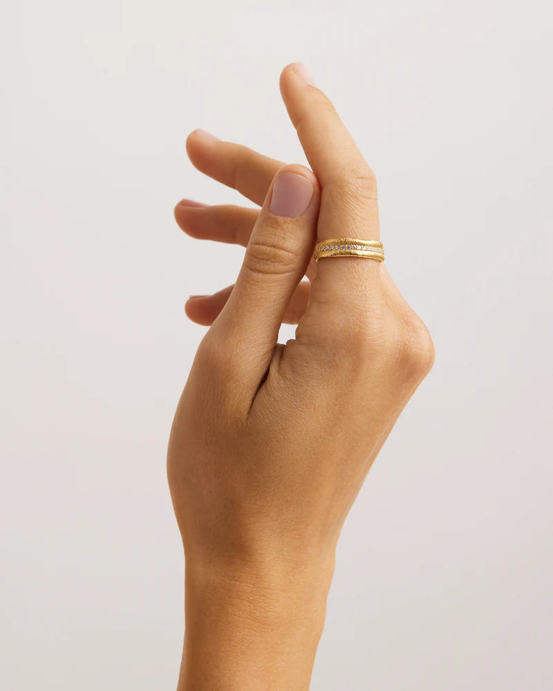 By Charlotte 18k Gold Vermeil Begin Again Band Ring