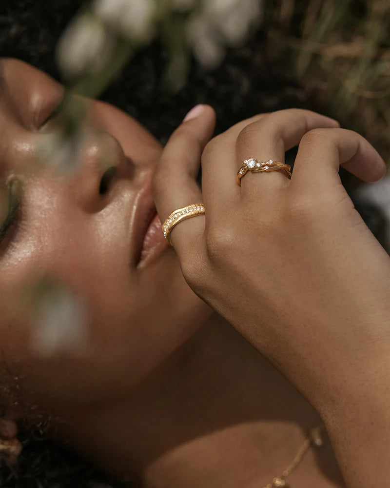 By Charlotte 18k Gold Vermeil Begin Again Band Ring