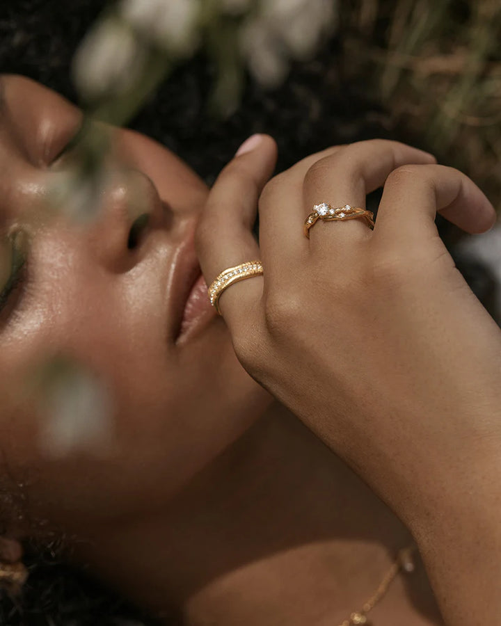 By Charlotte 18k Gold Vermeil Begin Again Band Ring