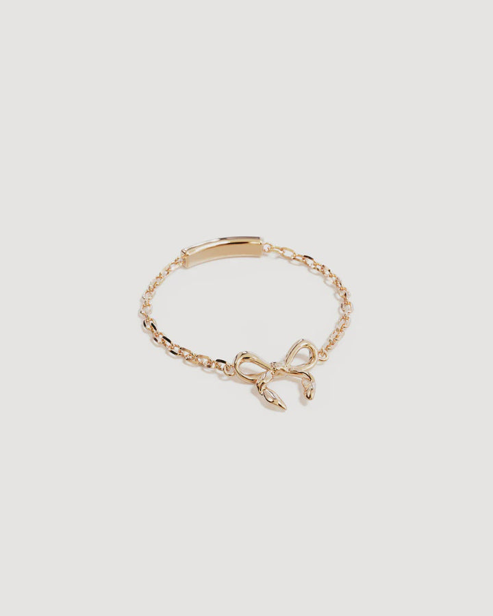 By Charlotte Forever More Chain Bow Ring 18K Gold Vermeil