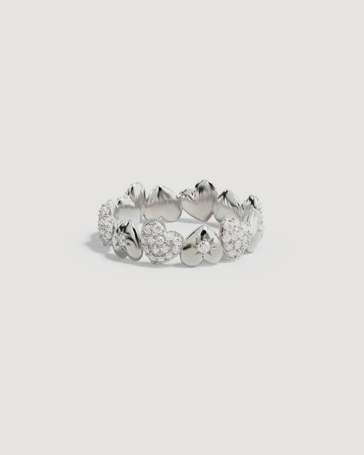 By Charlotte You Have My Heart Band Ring - Sterling Silver
