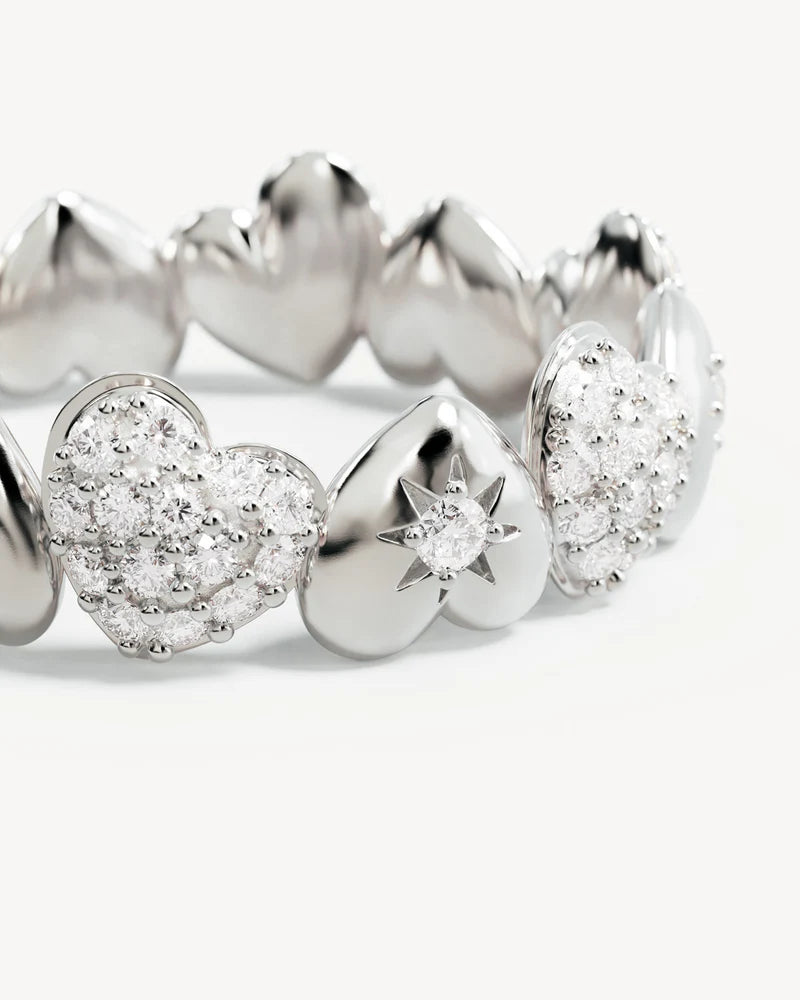 By Charlotte You Have My Heart Band Ring - Sterling Silver