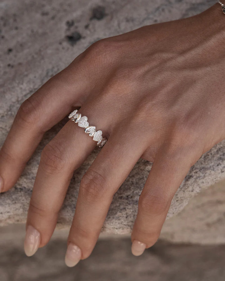 By Charlotte You Have My Heart Band Ring - Sterling Silver