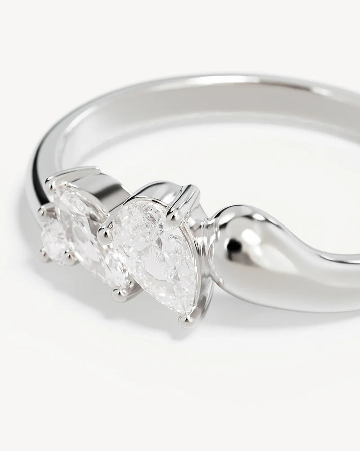 By Charlotte Crystal Wings Ring - Sterling Silver