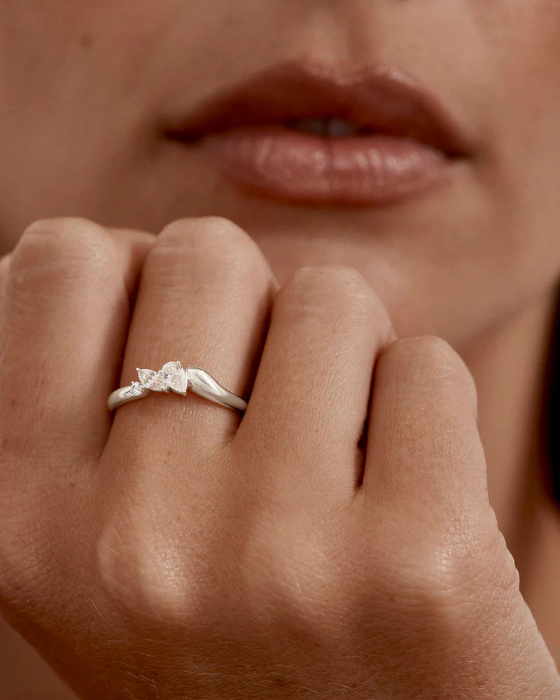 By Charlotte Crystal Wings Ring - Sterling Silver