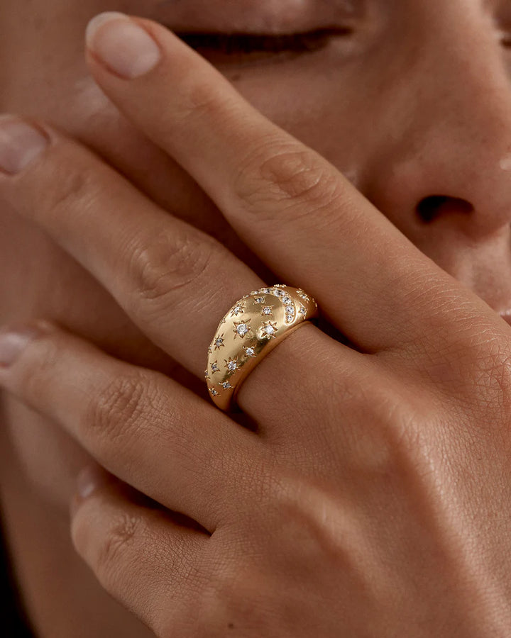 By Charlotte My Moon and Stars Ring - 18k Gold Vermeil