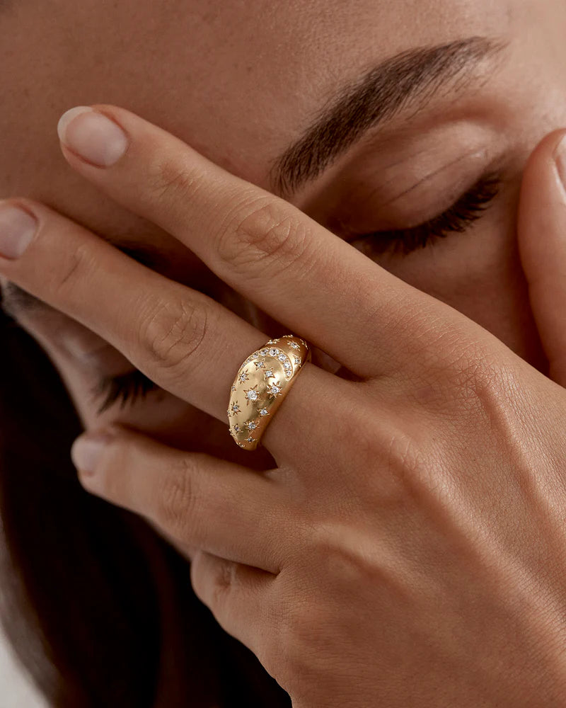 By Charlotte My Moon and Stars Ring - 18k Gold Vermeil