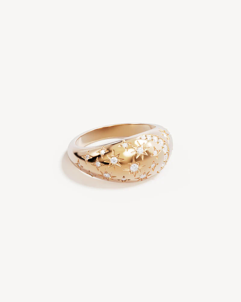 By Charlotte My Moon and Stars Ring - 18k Gold Vermeil