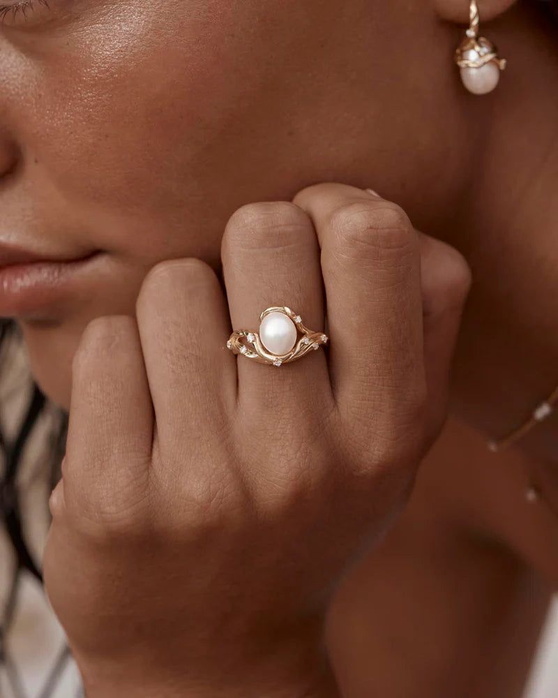 By Charlotte Dive Into Serenity Pearl Ring - 18k Gold Vermeil