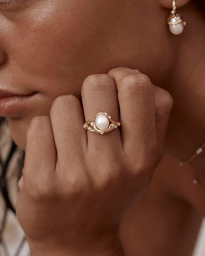 By Charlotte Dive Into Serenity Pearl Ring - 18k Gold Vermeil