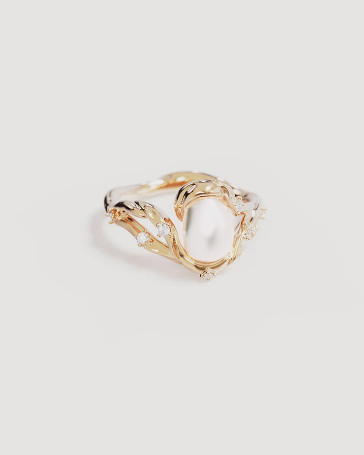 By Charlotte Dive Into Serenity Pearl Ring - 18k Gold Vermeil