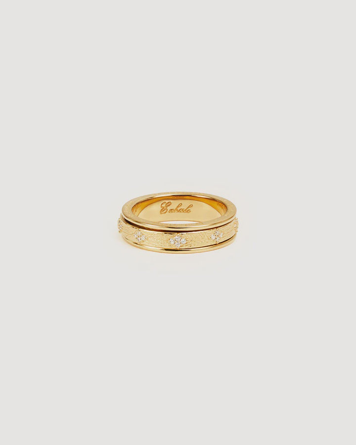 By Charlotte 18k Gold Vermeil Breathe Spinning Meditation Ring