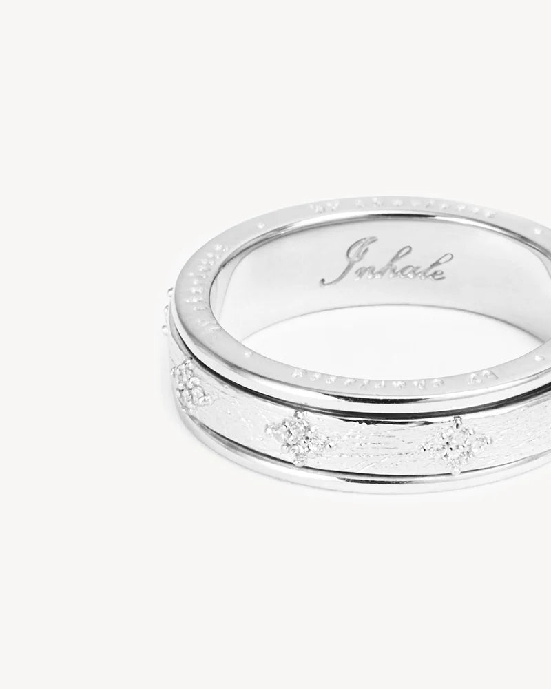 By Charlotte Sterling Silver Breathe Spinning Meditation Ring