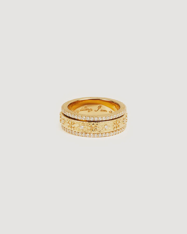 By Charlotte I Am Enough Spinning Meditation Ring - 18k Gold Vermeil