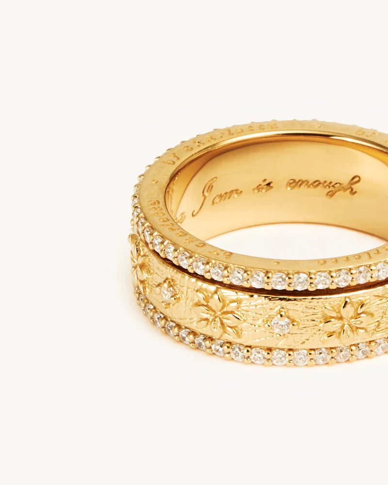 By Charlotte I Am Enough Spinning Meditation Ring - 18k Gold Vermeil