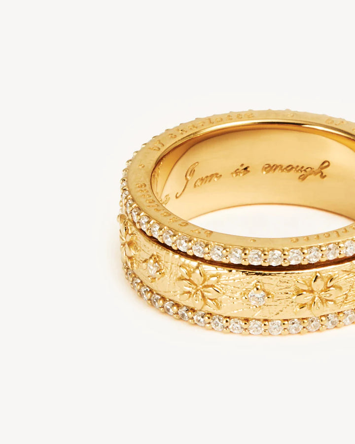 By Charlotte I Am Enough Spinning Meditation Ring - 18k Gold Vermeil