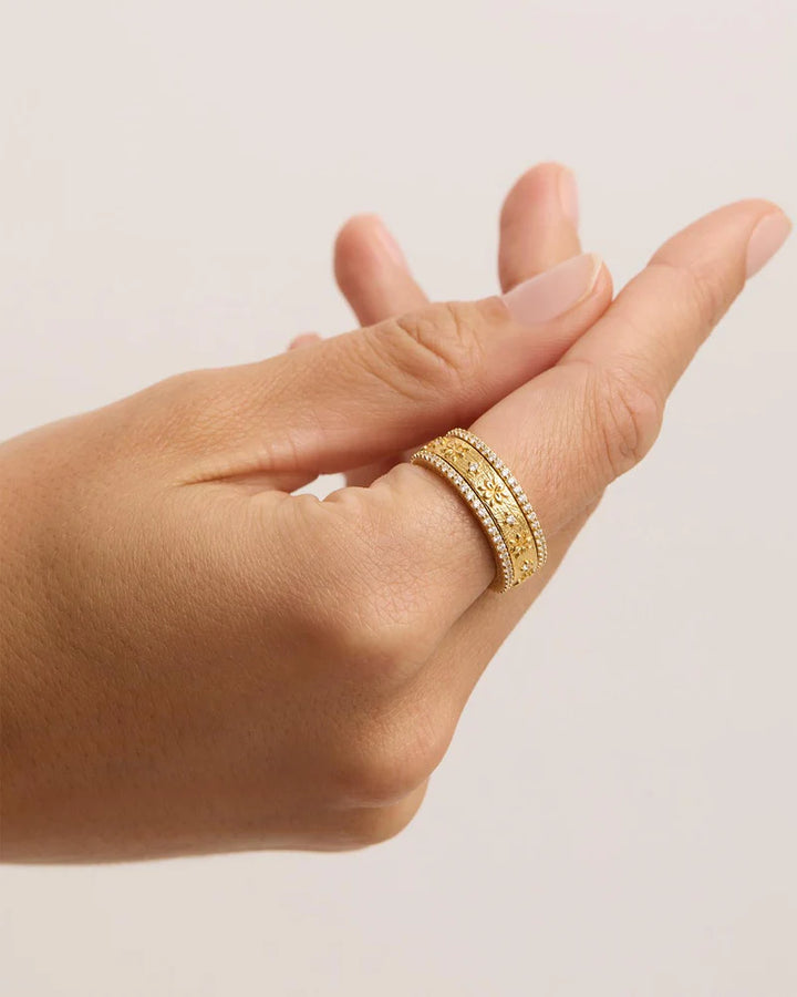 By Charlotte I Am Enough Spinning Meditation Ring - 18k Gold Vermeil