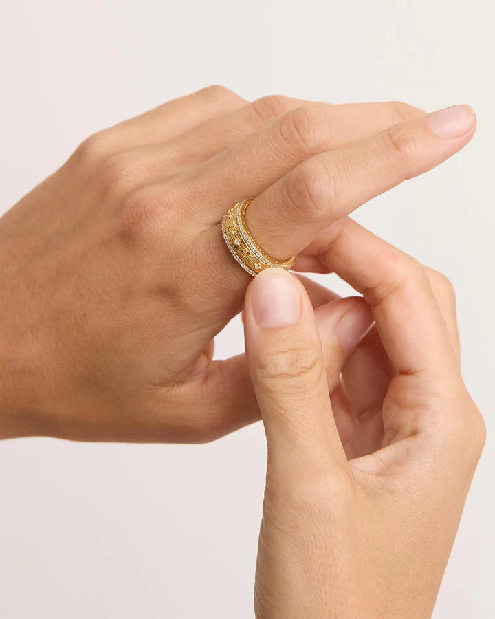 By Charlotte I Am Enough Spinning Meditation Ring - 18k Gold Vermeil