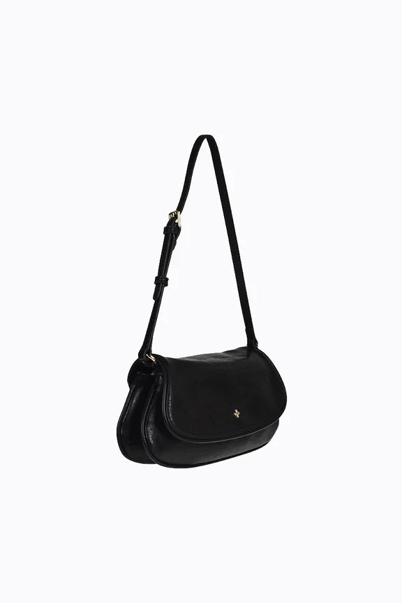 Peta + Jain Razer Flap Shoulder Bag - Black PU Gold
